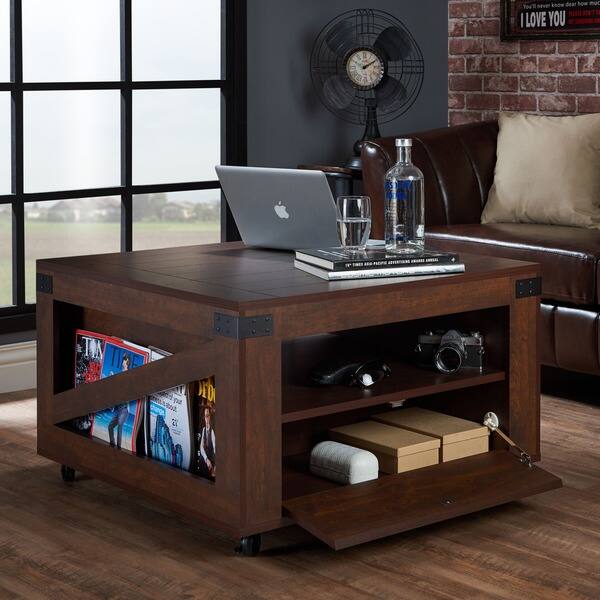 Furniture Of America Crete Vintage Walnut Coffee Table