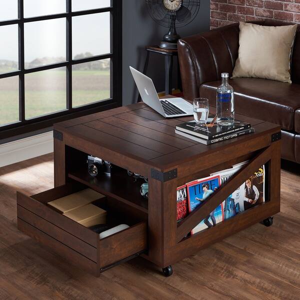 Furniture Of America Crete Vintage Walnut Coffee Table