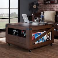 Furniture Of America Crete Vintage Walnut Coffee Table Furniture Of America Crete Vintage Walnut Coffee Table