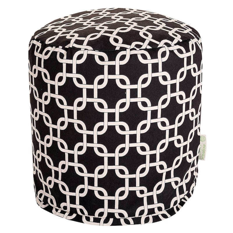 Majestic Home Goods Links Indoor/ Outdoor Ottoman Pouf - Black