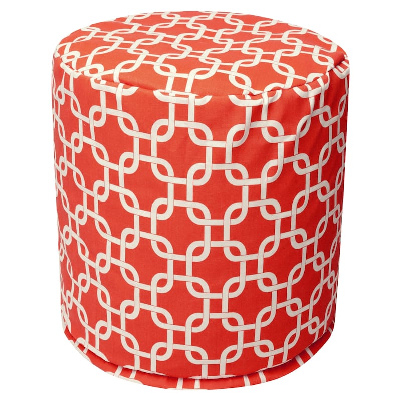 Majestic Home Goods Links Indoor/ Outdoor Ottoman Pouf - Red