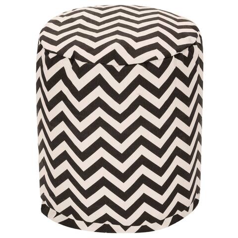 Majestic Home Goods Chevron Indoor / Outdoor Ottoman Pouf 16" L x 16" W x 17" H