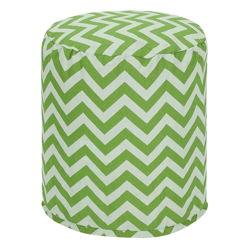 Majestic Home Goods Chevron Indoor / Outdoor Ottoman Pouf 16" L x 16" W x 17" H - Sage