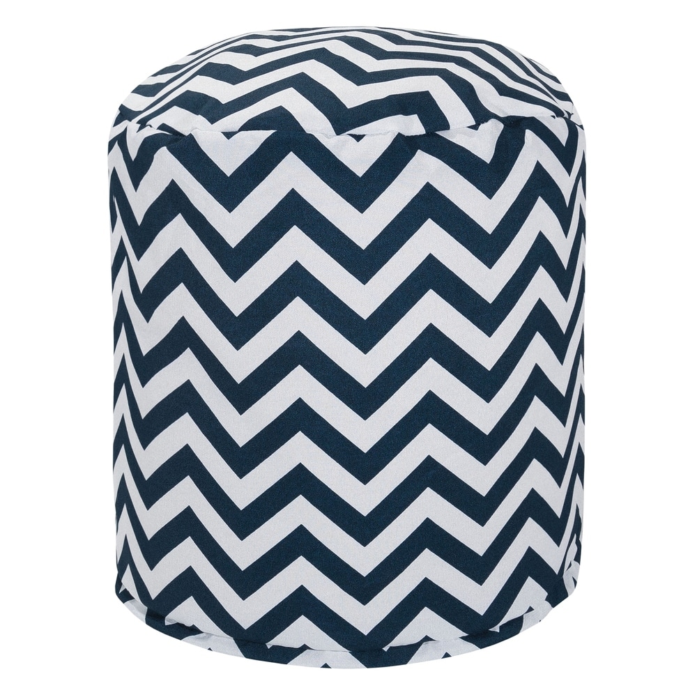 Majestic Home Goods Chevron Indoor / Outdoor Ottoman Pouf 16" L x 16" W x 17" H