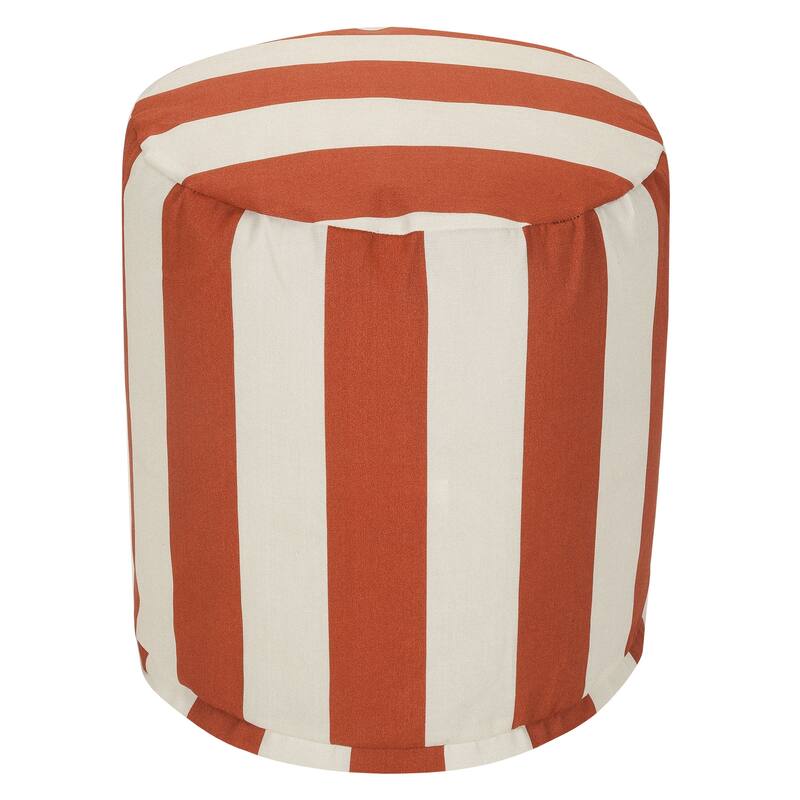 Majestic Home Goods Vertical Stripe Indoor / Outdoor Ottoman Pouf 16" L x 16" W x 17" H