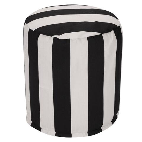 Majestic Home Goods Vertical Stripe Indoor / Outdoor Ottoman Pouf 16" L x 16" W x 17" H