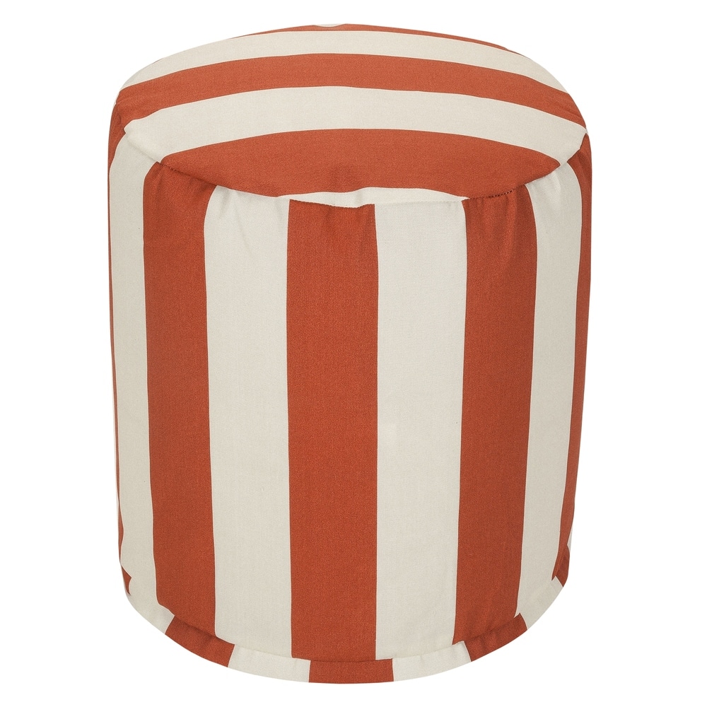 Majestic Home Goods Vertical Stripe Indoor / Outdoor Ottoman Pouf 16" L x 16" W x 17" H