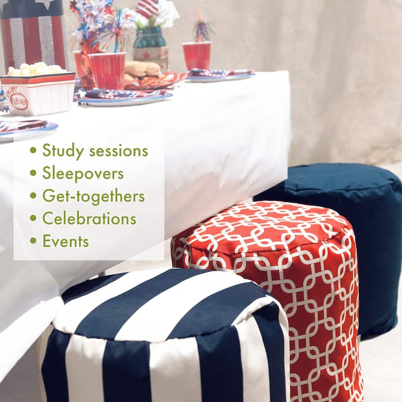 Majestic Home Goods Coral Indoor / Outdoor Ottoman Pouf 16" L x 16" W x 17" H