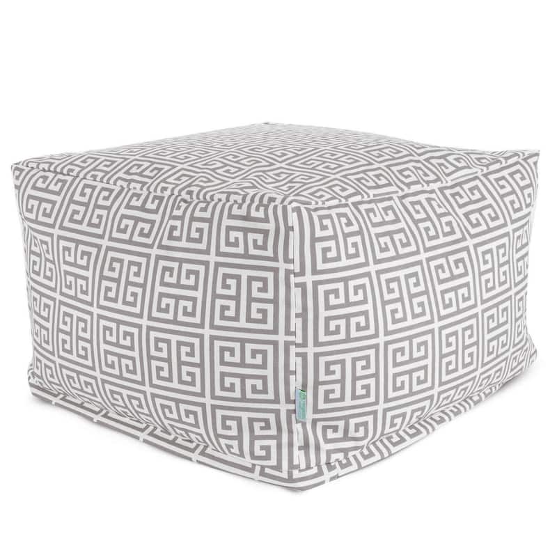 Majestic Home Goods Indoor Outdoor Towers Ottoman Pouf 27 in L x 27 in W x 17 in H - Gray