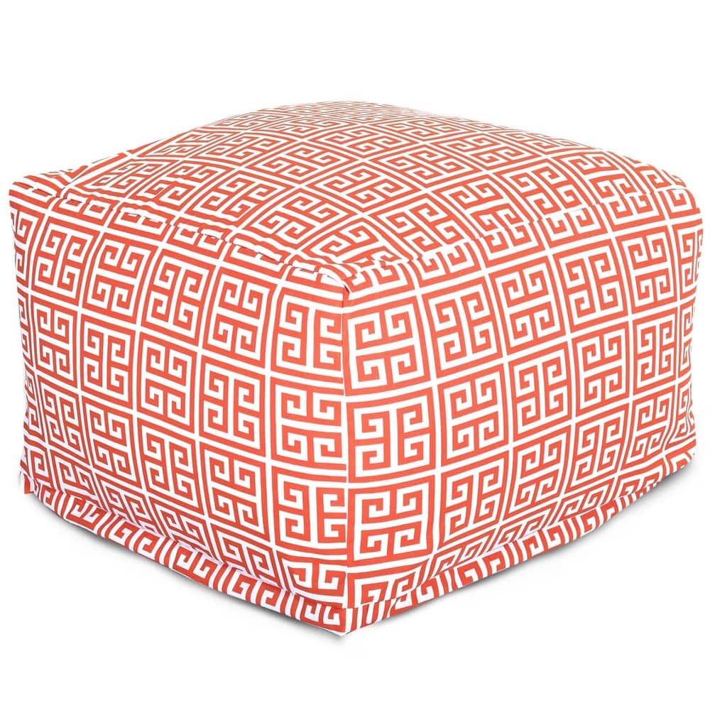Majestic Home Goods Indoor Outdoor Towers Ottoman Pouf 27 in L x 27 in W x 17 in H