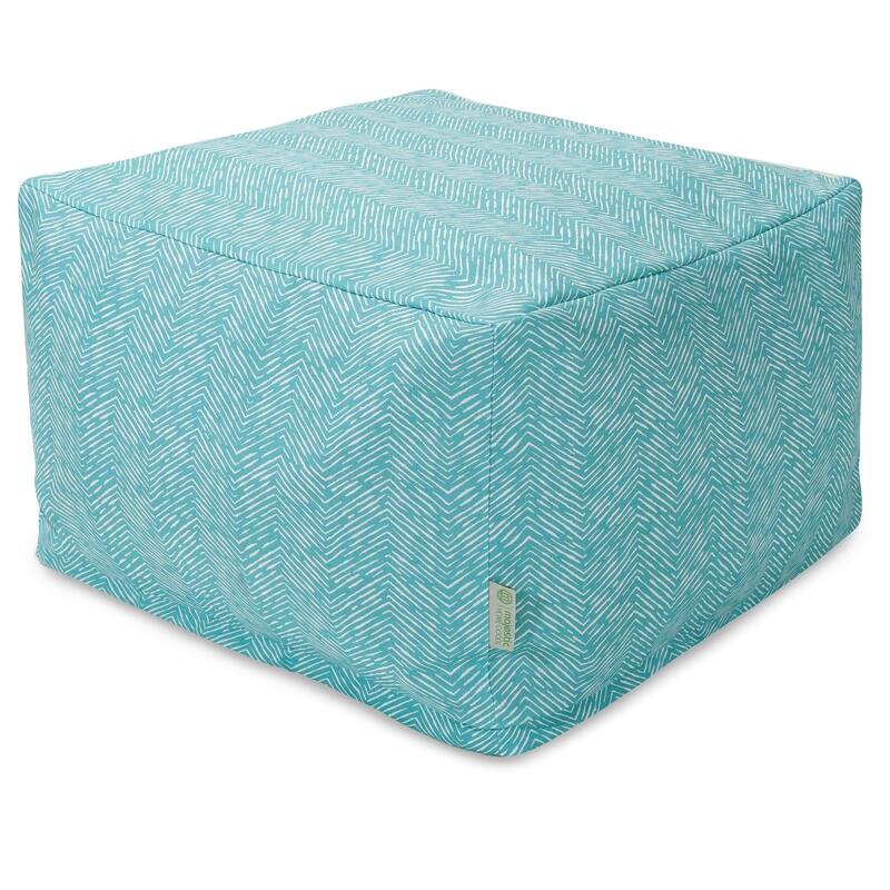 Majestic Home Goods Indoor Outdoor SouthWest Ottoman Pouf 27 in L x 27 in W x 17 in H