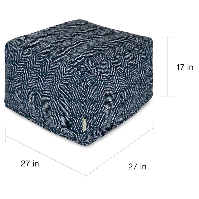 Majestic Home Goods Indoor Outdoor SouthWest Ottoman Pouf 27 in L x 27 in W x 17 in H