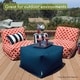 preview thumbnail 4 of 10, Majestic Home Goods Indoor Outdoor Aruba Ottoman Pouf 27 in L x 27 in W x 17 in H