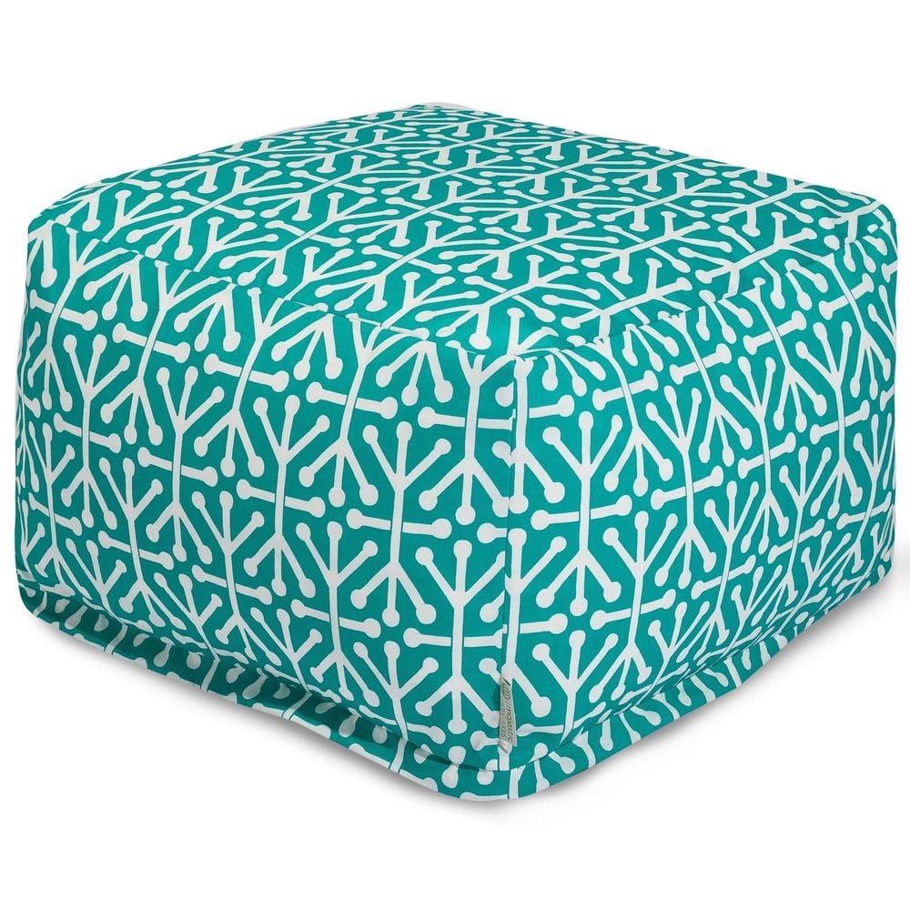 Majestic Home Goods Indoor Outdoor Aruba Ottoman Pouf 27 in L x 27 in W x 17 in H