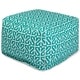 preview thumbnail 11 of 10, Majestic Home Goods Indoor Outdoor Aruba Ottoman Pouf 27 in L x 27 in W x 17 in H Pacific