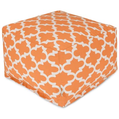 Majestic Home Goods Indoor Outdoor Trellis Ottoman Pouf 27 in L x 27 in W x 17 in H
