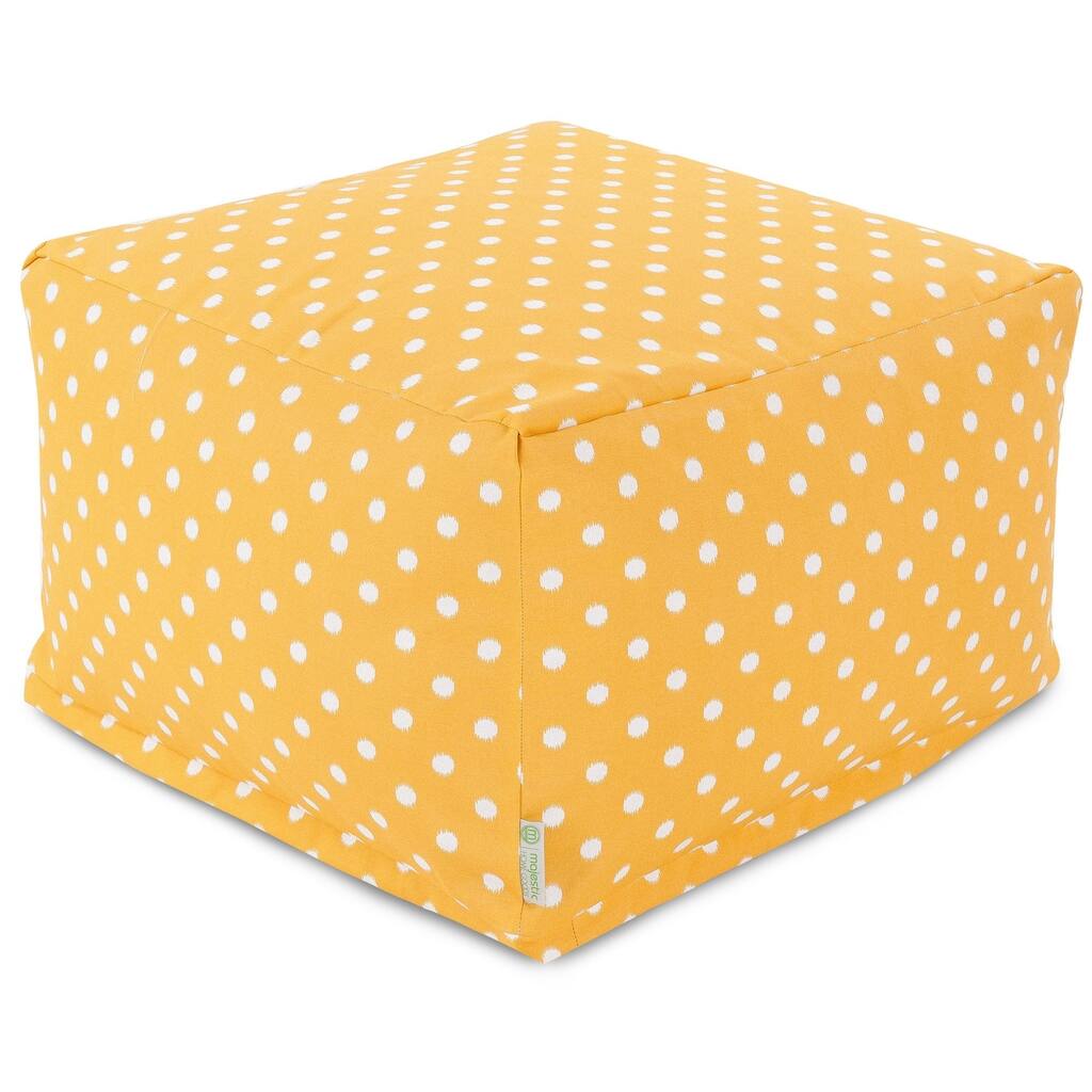 Majestic Home Goods Indoor Outdoor Ikat Dot Ottoman Pouf 27 in L x 27 in W x 17 in H