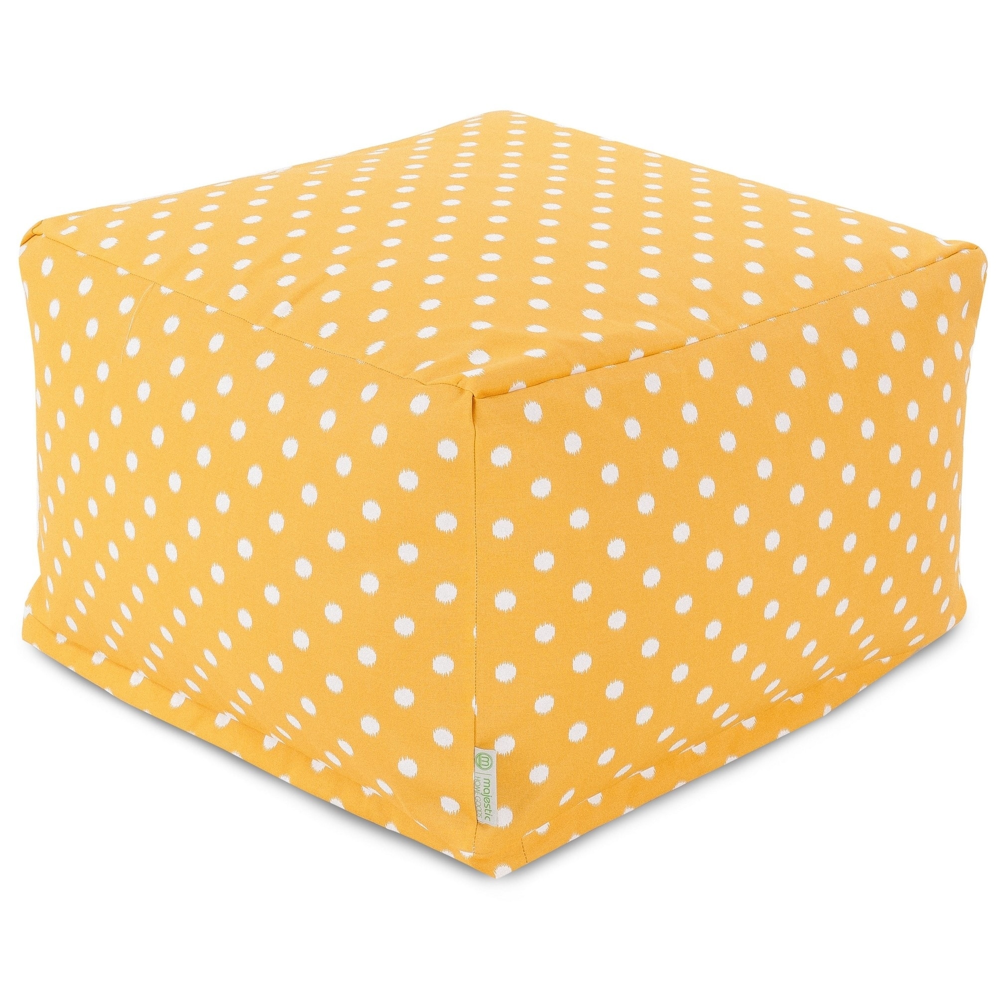 Majestic Home Goods Indoor Outdoor Ikat Dot Ottoman Pouf 27 in L x 27 in W x 17 in H