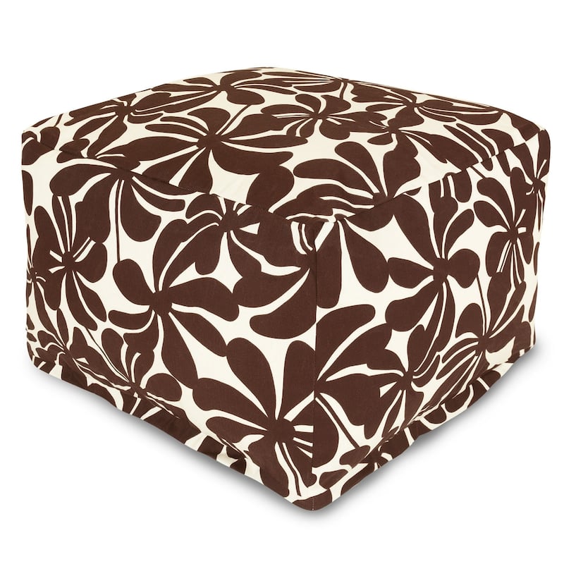 Majestic Home Goods Indoor Outdoor Plantation Ottoman Pouf 27 in L x 27 in W x 17 in H