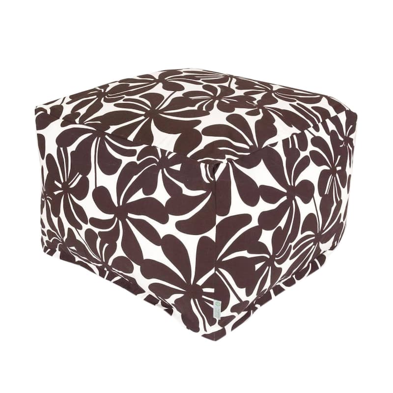 Majestic Home Goods Indoor Outdoor Plantation Ottoman Pouf 27 in L x 27 in W x 17 in H