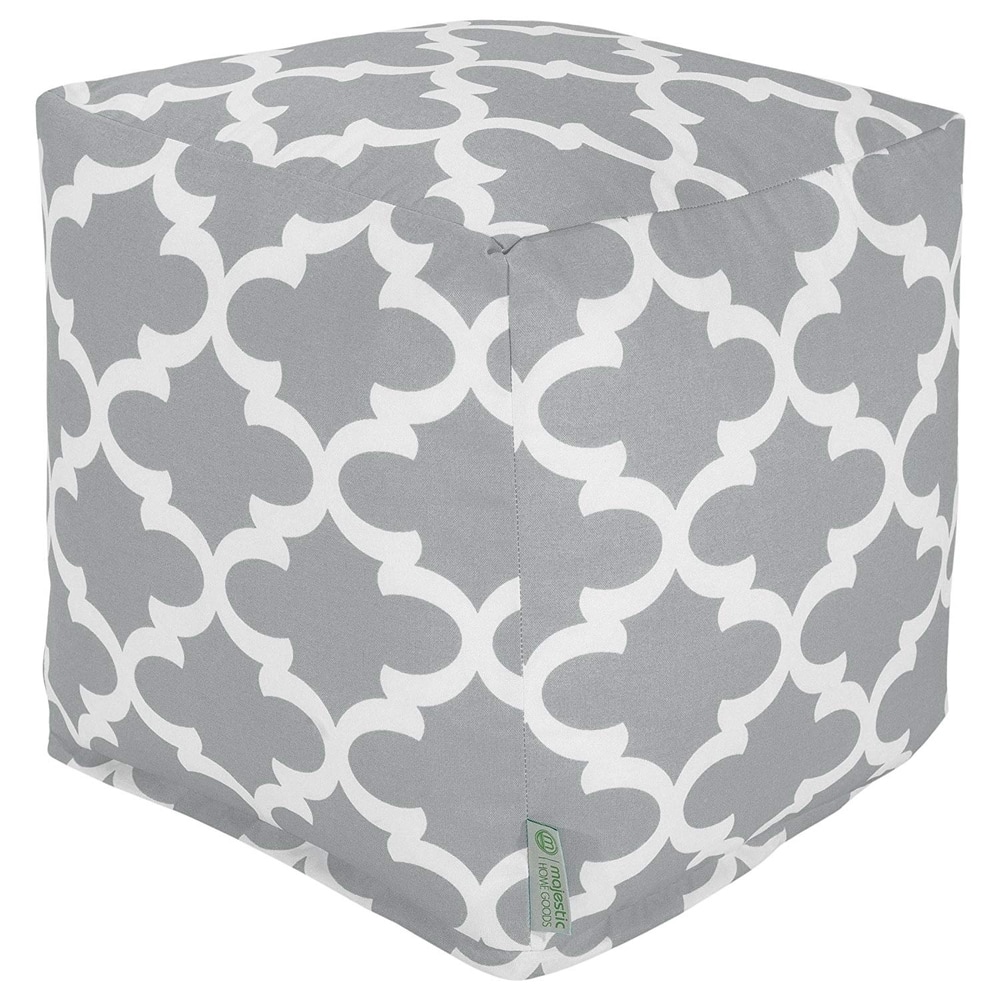 Majestic Home Goods Trellis Pattern Indoor/ Outdoor Pouf Ottoman