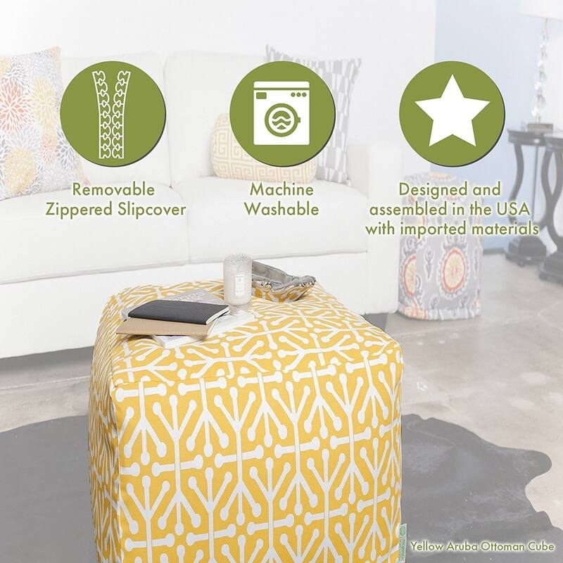 Majestic Home Goods Chevron Indoor / Outdoor Ottoman Pouf Cube