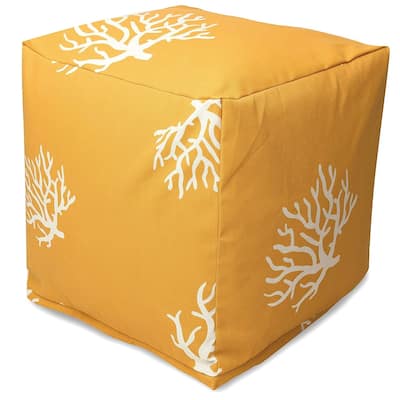 Majestic Home Goods Coral Indoor / Outdoor Ottoman Pouf Cube