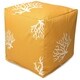 preview thumbnail 1 of 7, Majestic Home Goods Coral Indoor / Outdoor Ottoman Pouf Cube Yellow