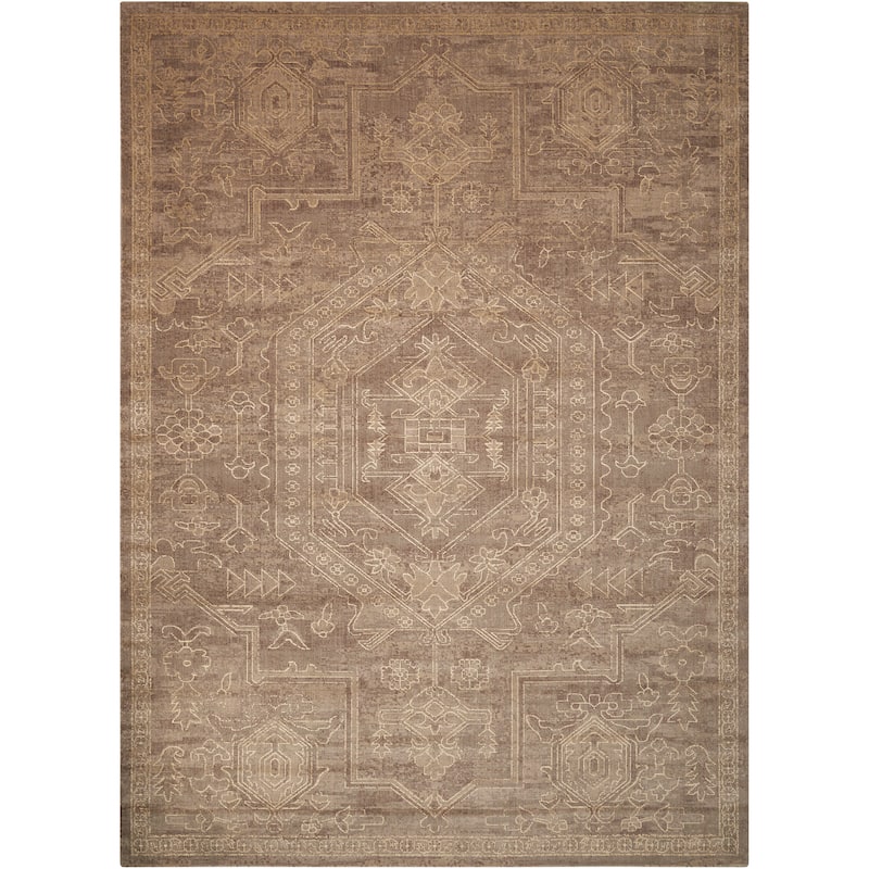 Nourison Silken Allure SLK15 Area Rug - 5'6" x 8' - Dark Beige - Runner/Rectangle