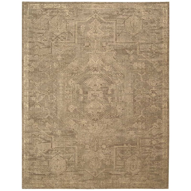 Nourison Silken Allure SLK15 Area Rug - 8'6" x 11'6" - Dark Beige - Runner/Rectangle