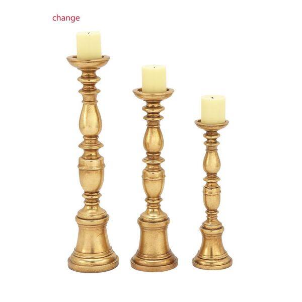Ornamental Ps Gold Candle Holder (Set Of 3) - Bed Bath & Beyond - 21065482