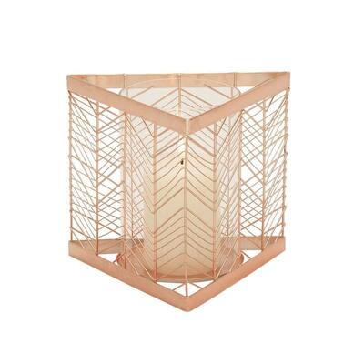 Attractive Metal Glass Copper Candle Holder