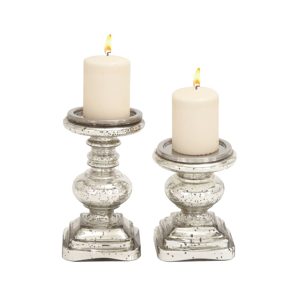 The Traditional (Set Of 2) Glass Candle Holder