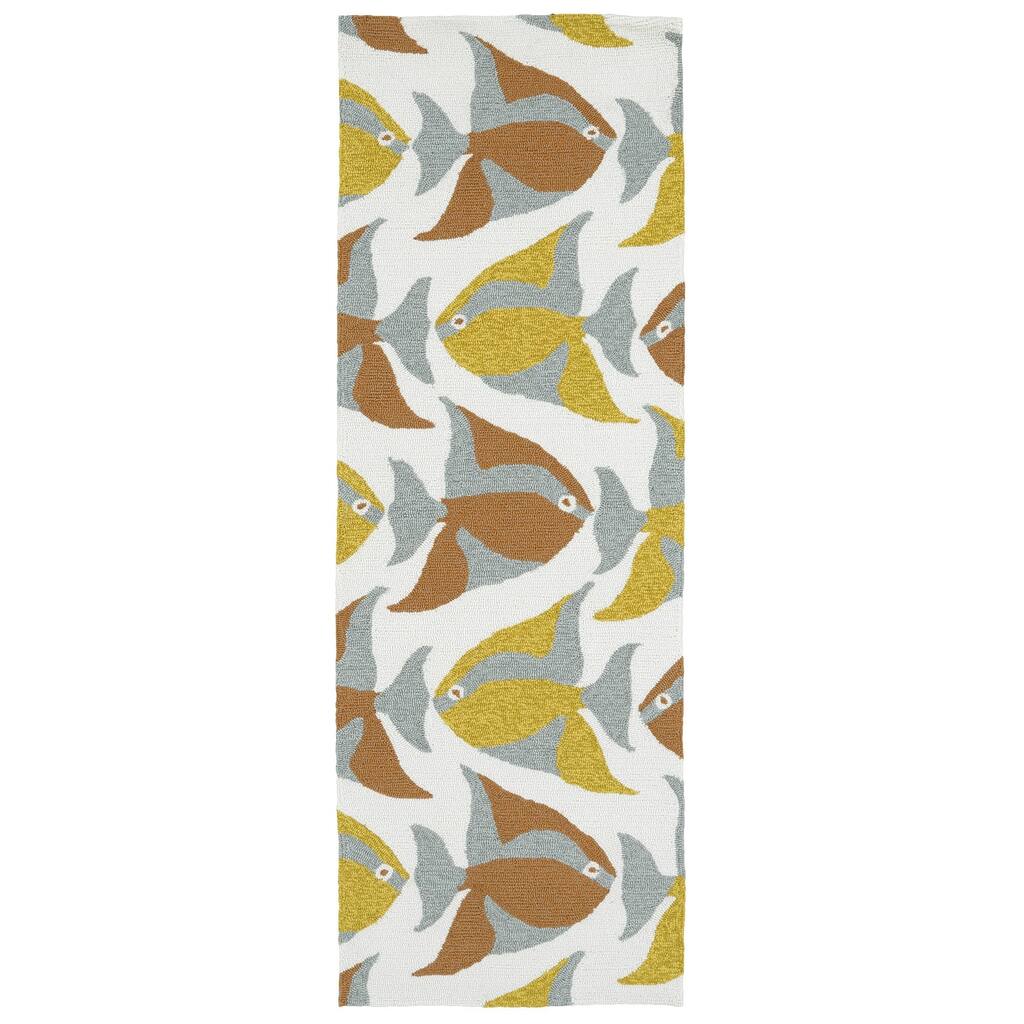 Indoor/Outdoor Beachcomber Seafish Multi Rug (2' x 6') - 2' x 6'