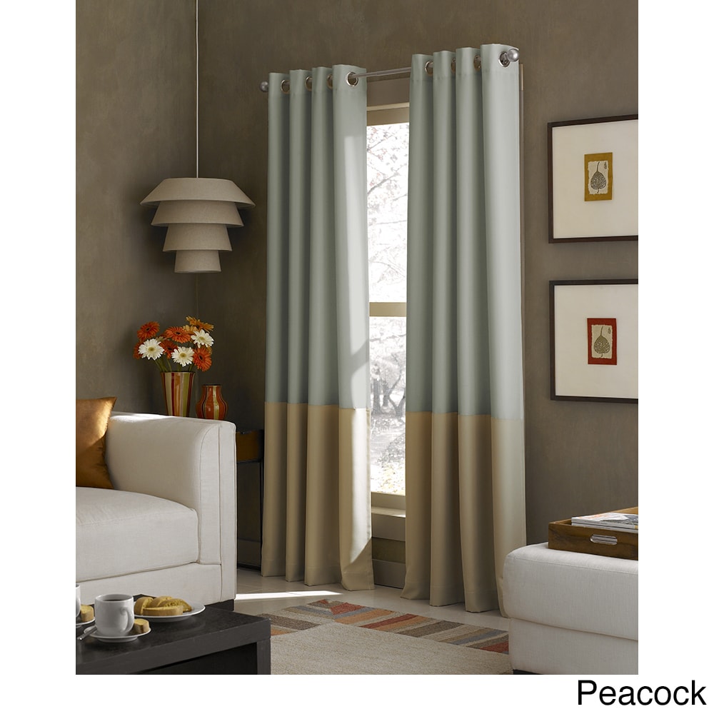 Kendall Color Block Grommet Curtain Panel Overstock 11825647