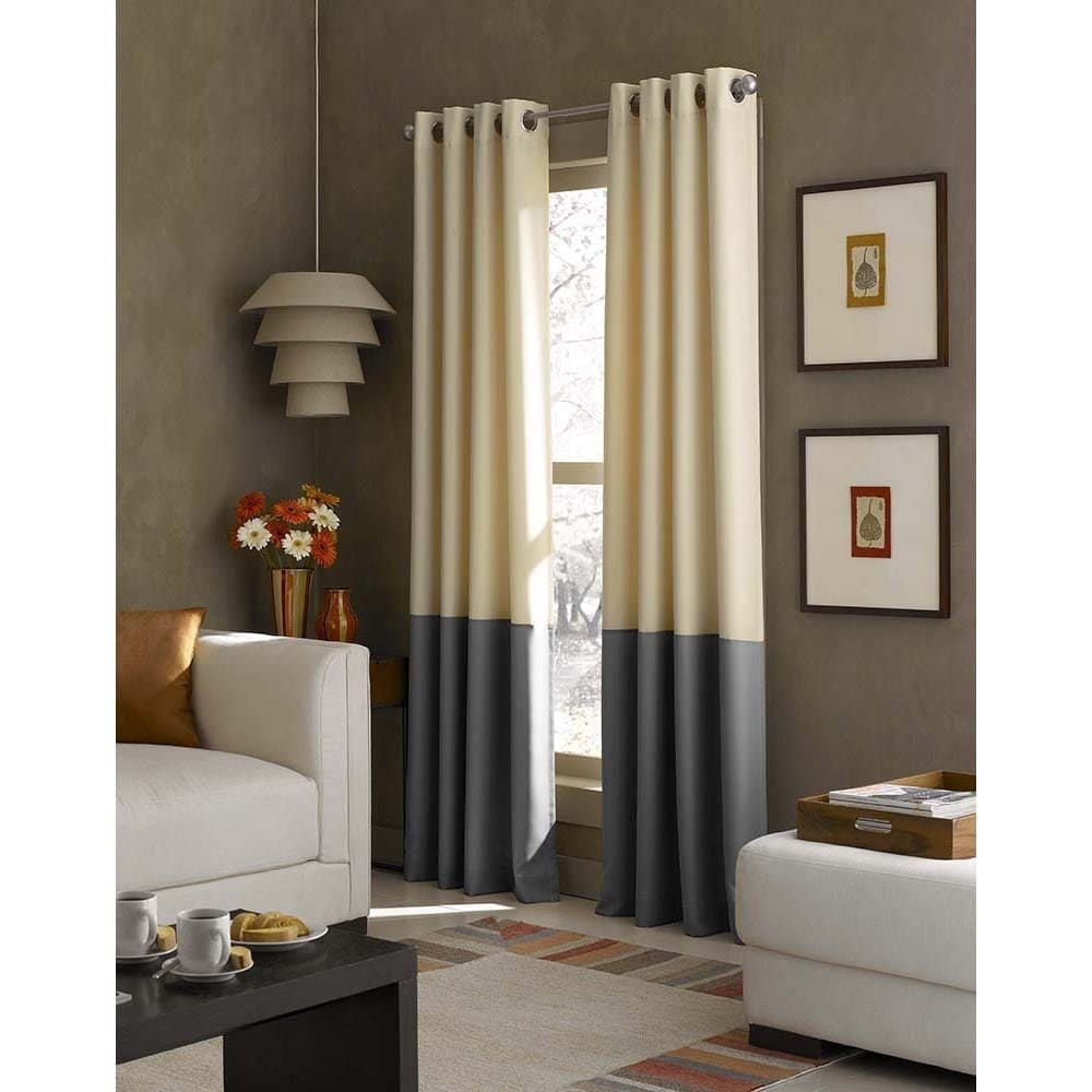 Shop Kendall Color Block Grommet Curtain Panel - Free Shipping On ...