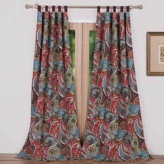 Greenland Home Fashions Tivoli Paisley Lined Curtain Panel Pair