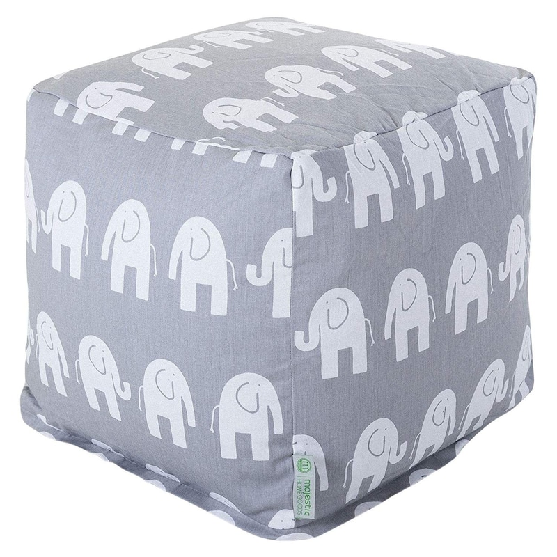 Majestic Home Goods Ellie Indoor Ottoman Pouf Cube - Gray