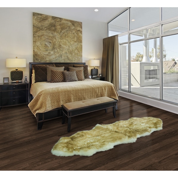 ecarpetgallery Handmade Brown Tip Sheepskin Wool Rug - 2' x 6'