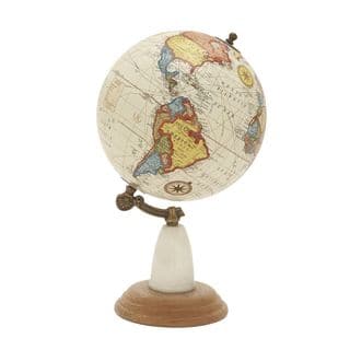 slide 1 of 1, Gorgeous Wood Metal Marble Globe