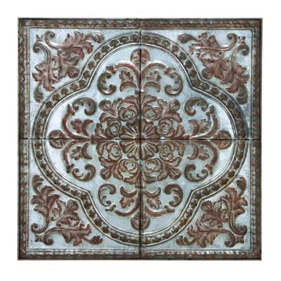 Wall Plaque Lavished With Antiqued Distressed Finish