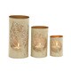 preview thumbnail 1 of 0, Copper Grove Kitty Leaf Patterned Metal Candle Holder (Set of 3)