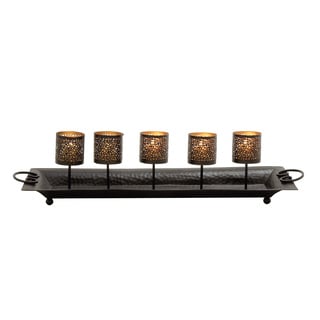 Chic Metal Candle Holder Tray - Bed Bath & Beyond - 11830002