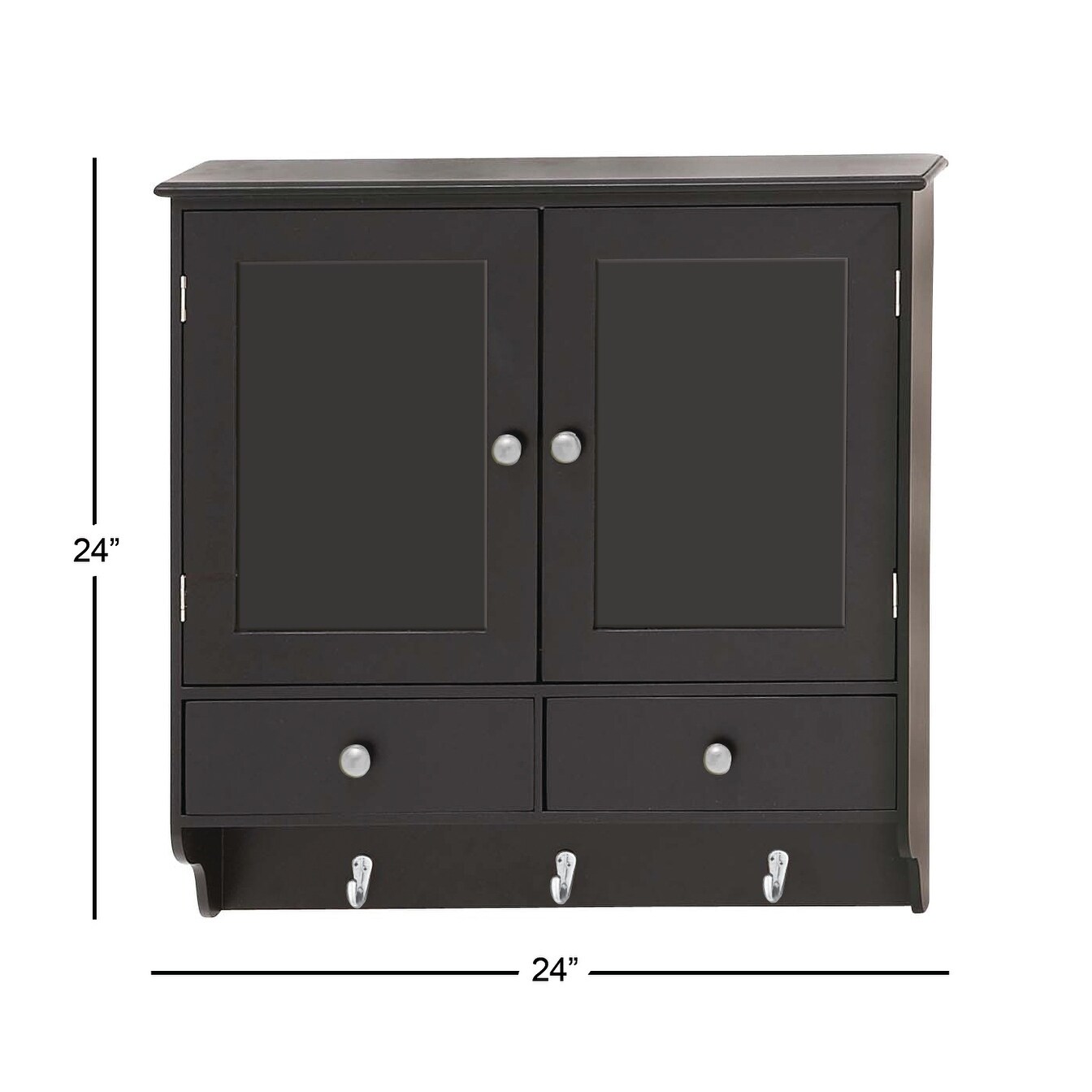 Shop Attractive Wood Wall Cabinet With Hooks 24 W 24 H Overstock 11830366