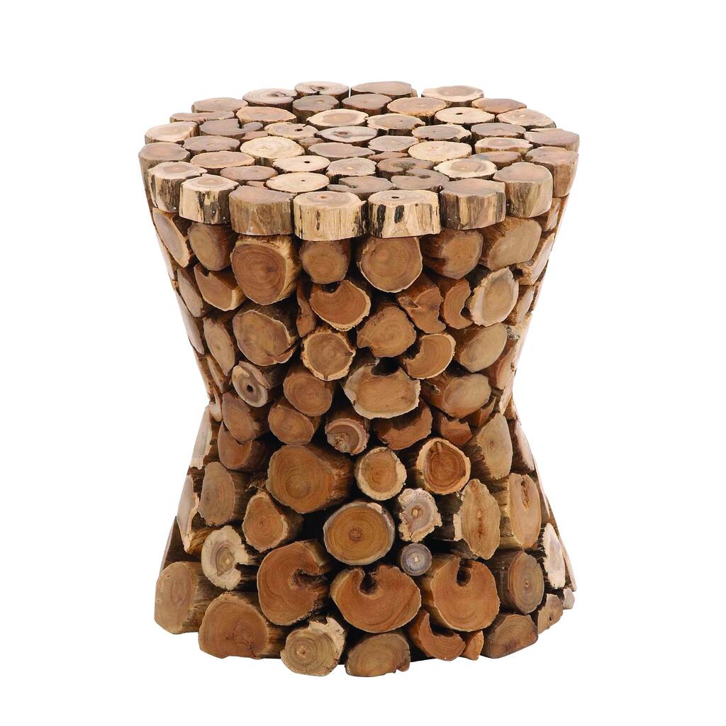 Teak Material Wooden Rustic Bar Stool In Rich Natural Textures