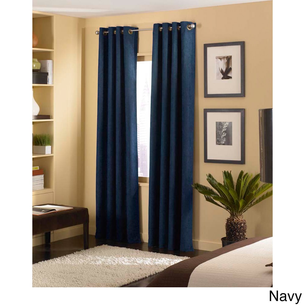 Shop Cameron Luxe Microsuede Grommet Curtain Panel Free Shipping