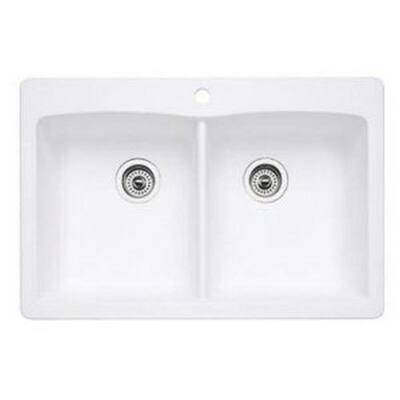 Blanco Diamond Silgranit II White Double-bowl Sink