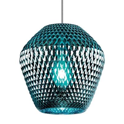 LBL Ornata 1 Light Aqua Satin Nickel Line-Voltage Pendant