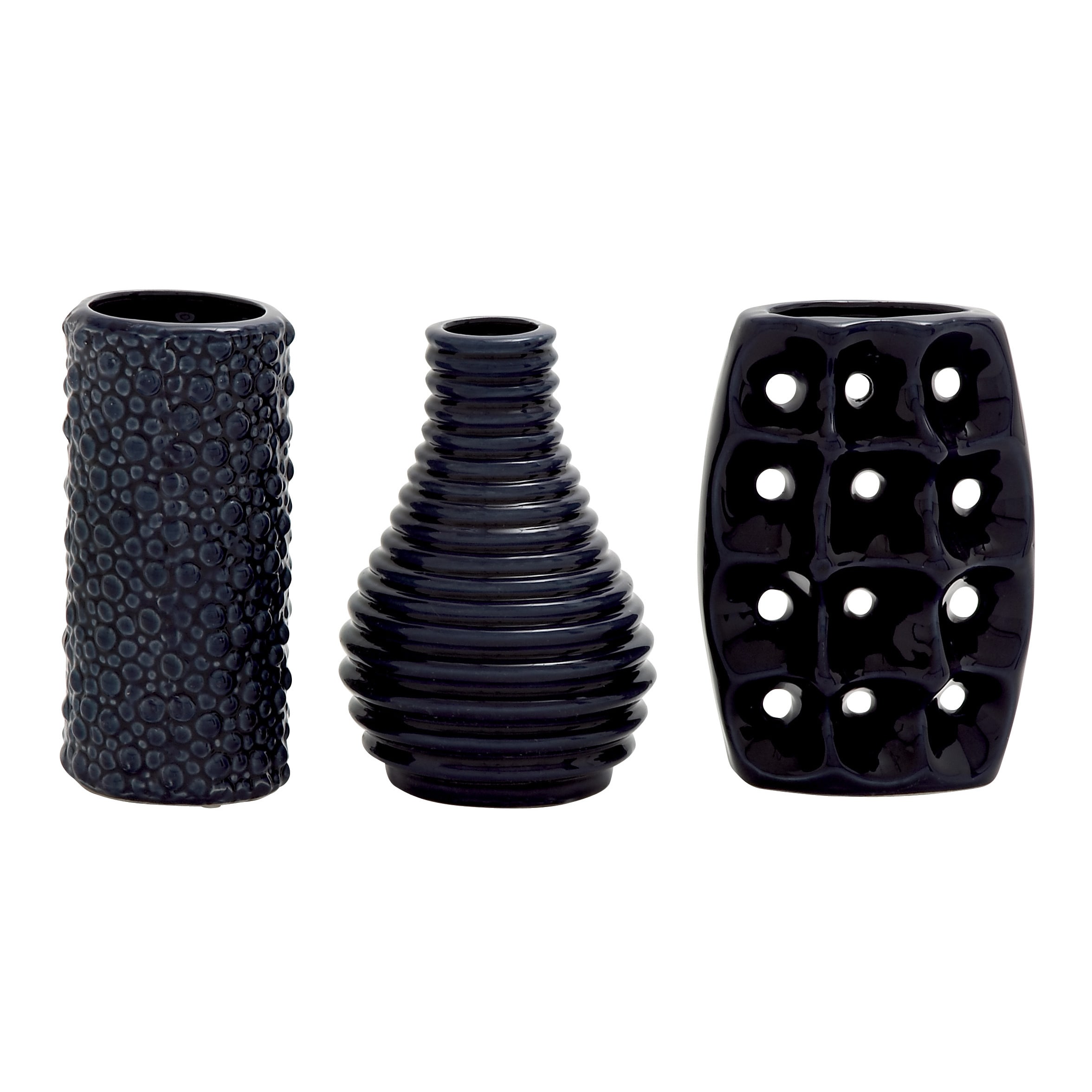 Shop Carbon Loft Leon Black Ceramic Vase 3 Assorted On Sale