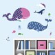 preview thumbnail 1 of 1, Sea Whales Peel and Stick Giant Wall Decals